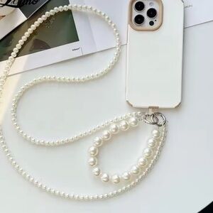Elegant Pearl Phone crossbody Chain with Strap